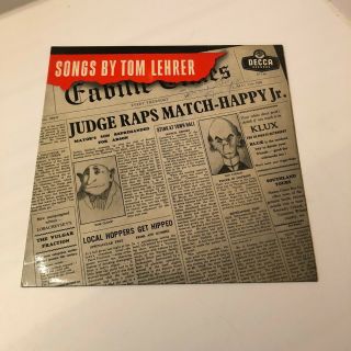 Songs By Tom Lehrer Decca 10 In Lf 1311 Signed Autograph Signature Lp