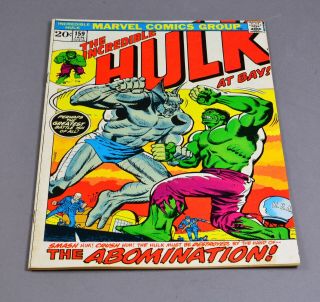 The Incredible Hulk 159 Marvel Comic Graded 7.  5 Vf - 1st Printing