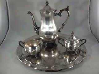 Fb Rogers Silverplate 4 Piece Tea Coffee Serving Set With Platter
