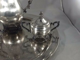 FB Rogers Silverplate 4 Piece Tea Coffee Serving Set With Platter 3