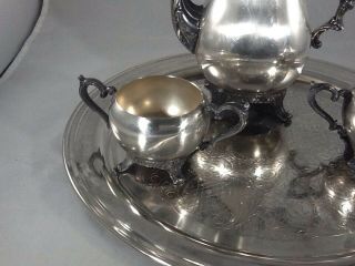 FB Rogers Silverplate 4 Piece Tea Coffee Serving Set With Platter 4