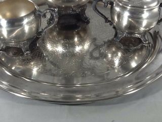FB Rogers Silverplate 4 Piece Tea Coffee Serving Set With Platter 5