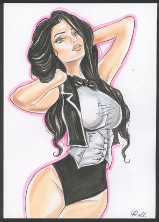 A02554 Zatanna Art Drawing By Fakeev ⭐albertstonegallery⭐