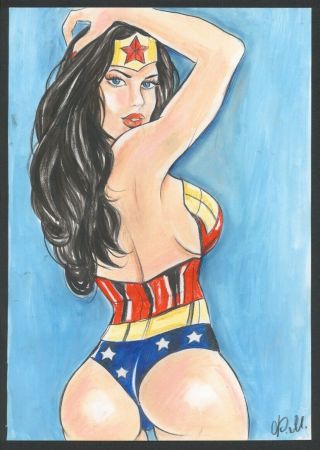 A02566 Wonder Woman Art Drawing By Fakeev ⭐albertstonegallery⭐