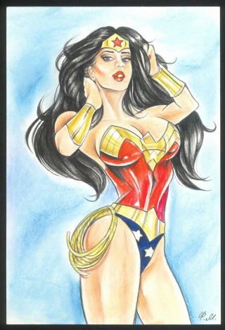 A02423 Wonder Woman Art Drawing By Fakeev ⭐albertstonegallery⭐