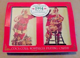 1994 Limited Edition Coca - Cola 2 Decks Playing Cards In Collectible Tin