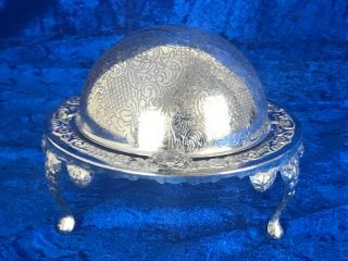 Vintage/ Antique Silver Plated - Roll Top Caviar / Butter Dish