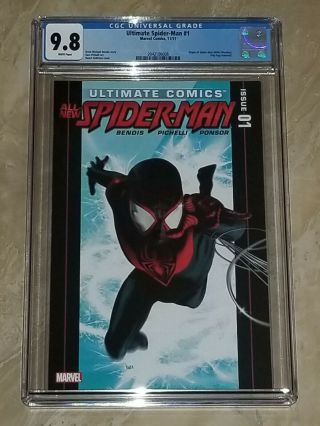 Ultimate Spider - Man 1 Cgc 9.  8 White Pages Origin Of Spiderman Miles Morales