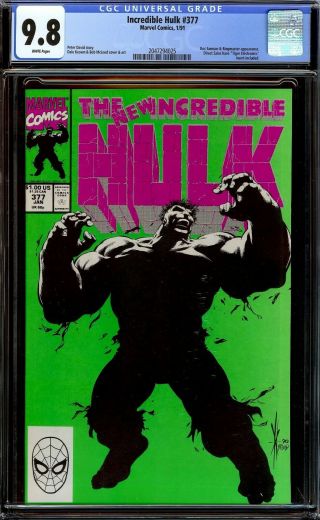 Incredible Hulk 377.  Cgc 9.  8 Nm/m.  Professor Hulk.