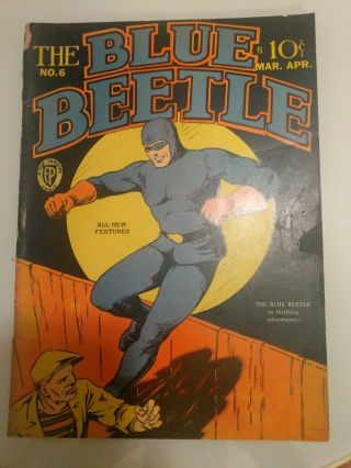 Blue Beetle 6 Golden Age Comic Book 1941 Fox (dc) Origin & 1st Appearance Key