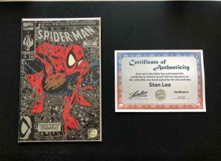 Spider - Man 1 Signed By Stan Lee Silver Variant Mcfarlane Cover 300 361