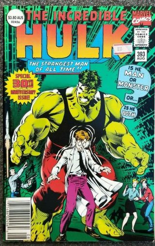 The Incredible Hulk 393 Marvel Comics Australian Price Variant
