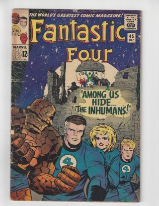 Fantastic Four 45/silver Age Marvel Comic Book/1st Inhumans/vg -