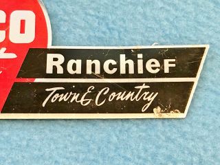 VINTAGE METAL EMBLEM PLATE - CONCO HEAT - RANCHIEF TOWN & COUNTRY 2