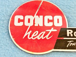 VINTAGE METAL EMBLEM PLATE - CONCO HEAT - RANCHIEF TOWN & COUNTRY 3