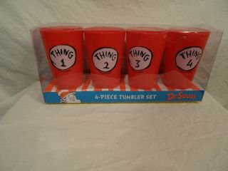Dr.  Suess Cat In The Hat Thing 1 2 3 & 4 Tumbler Set Drinking Cups