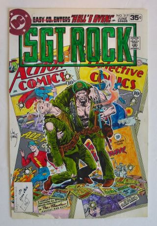 Hand Painted Signed Comic Book Cover Art Color Guide Sergeant Sgt Rock Dc Comics