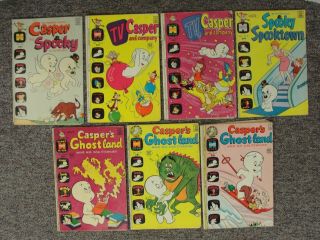 (7) 1972 - 1973 Harvey Comics " Casper The Friendly Ghost & Spooky "