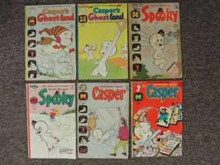 (6) 1972 - 1974 Harvey Comics " Casper The Friendly Ghost & Spooky "