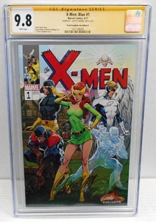 X - Men: Blue 1 (06/17) Cgc Signed 9.  8,  Cover By J Scott Campbell