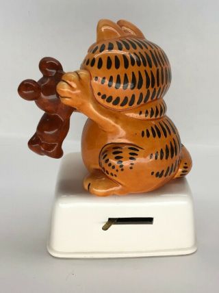 Vintage Enesco 1978,  1981 Garfield & Pooky Ceramic Music Box 3