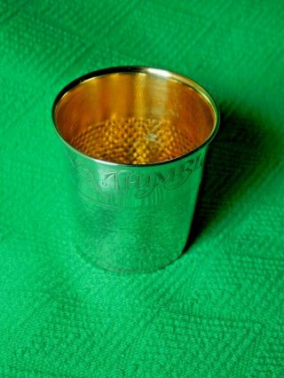 Webster Sterling Silver " Only A Thimble Full " Jigger Shot Cup 1 3/4 " 16g