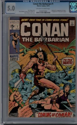 Conan The Barbarian 1 (1970) Cgc 5.  0 1st Appearance Of Conan,  King Kull Cameo