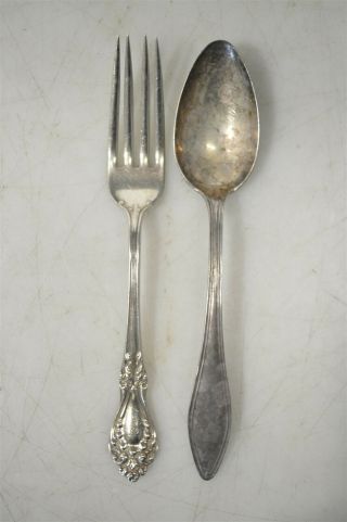 Vintage Sterling Silver.  925 Fork & Spoon 50g Flatware Forks Spoons Cutlery
