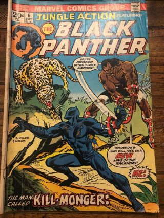 Jungle Action 6 (sep 1973,  Marvel) Black Panther And Kill - Monger