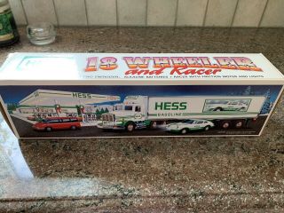 1992 Hess Toy Eighteen 18 Wheeler Truck And Racer Motor Brand