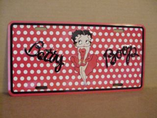 Betty Boop Metal License Plate Polka Dot Design