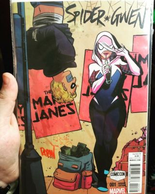 Spider Gwen 1 Paris Con Variant Signed And Sketched By Robbi Rodriguez Rare