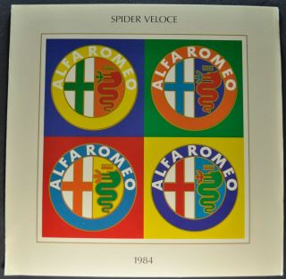 1984 Alfa Romeo Spider Veloce Sales Brochure Folder 84