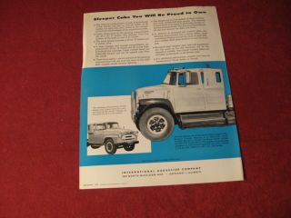 1950 ' s? IH truck Sales Sheet Brochure Rig Semi Tractor trailer Old 2