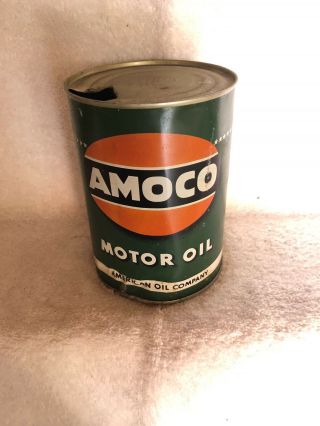 Vintage Amoco Quart Oil Can Empty Metal
