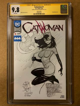 Catwoman 1 (2018 Dc Comics) Orginal Art Sketch & Signed Jim Balent Cgc 9.  8