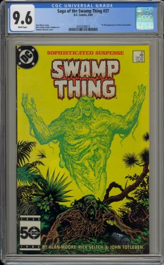 Saga Of The Swamp Thing 37 - Cgc 9.  6 - 1st App.  Of John Constantine - 2033538015