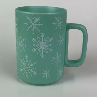 Starbucks 2018 Coffee Mug Green W/snow Flakes 4.  5” X3 " 12oz Pristine Cond.