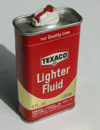 Vintage Texaco Lighter Fluid Can - Like A Handy Oil Household Can Oil Can Full