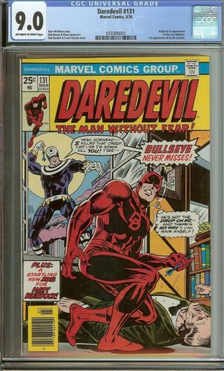 Daredevil 131 Cgc 9.  0 Marvel Comic Key 1st Bullseye / Jacob Conover