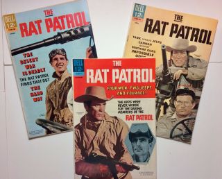 Rat Patrol Set Of 3 Dell 1967 2,  4,  5