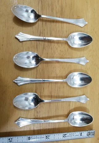 Set Of 6 Hf & Co England Vintage Art Deco Silverplated Demitasse Coffee Spoons