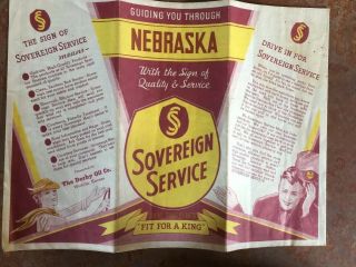 1935 Nebraska road map Sovereign Service oil Map 2