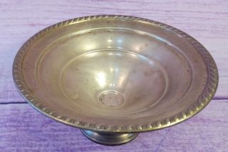Antique Weighted Sterling Silver Pedestal Compote Bowl Candy Dish 6 " D 133g Vtg
