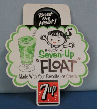 7up Logo Die Cut Bottle Topper 7 Up Float Promo 1960