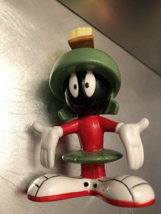 Rare Marvin The Martian Warner Brothers Six Flags Ceramic 3d Statue Figurine Mwt