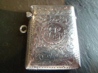 Antique 114 Year Old Fully Hallmarked Solid Silver Vesta Case For A Albert Chain