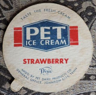 1953 DIXIE PET ICE CREAM LID - WILD BILL ELLIOTT THE HOMESTEADERS JOHNSON CITY TN 2