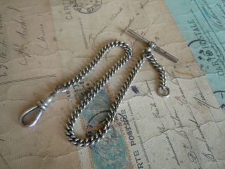 Vintage Albert Chain With T Bar & Dog Clip