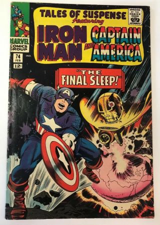 Tales Of Suspense 74 Marvel Comics 1966 Iron Man & Captain America Fn -